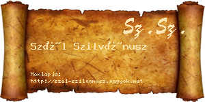 Szél Szilvánusz névjegykártya